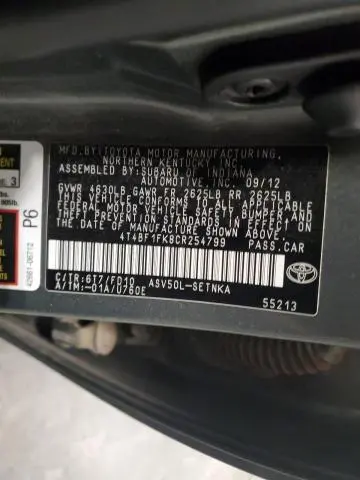 2012 TOYOTA CAMRY BASE  