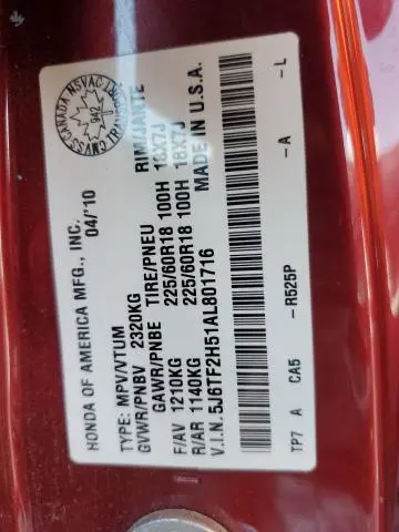 2010 HONDA ACCORD CROSSTOUR EXL