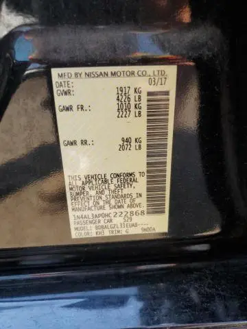 2017 NISSAN ALTIMA 2.5  