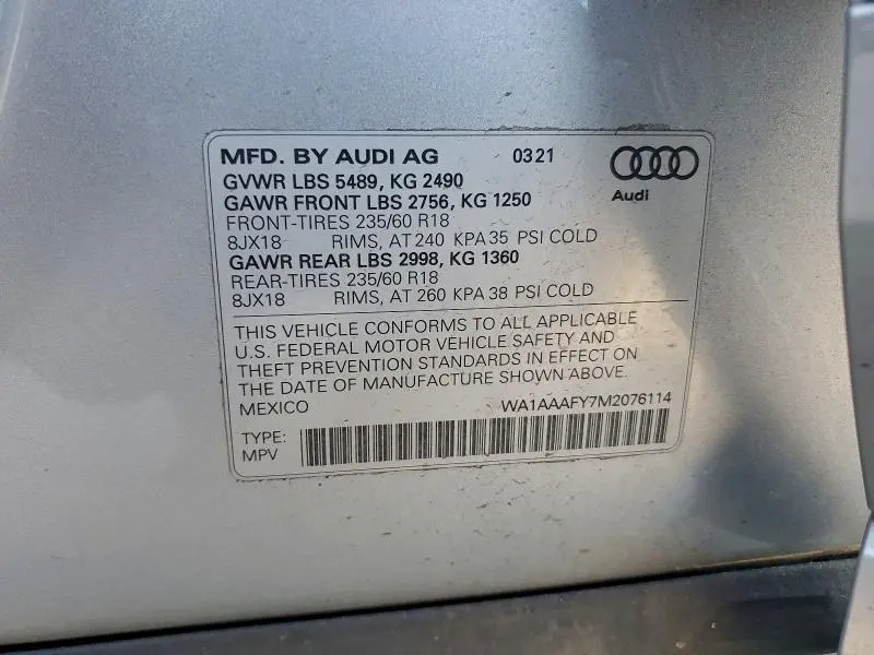 2021 AUDI Q5 PREMIUM  