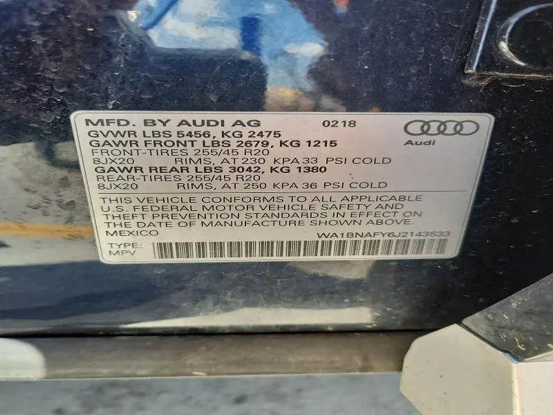 2018 AUDI Q5 PREMIUM PLUS  