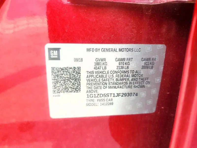 2018 CHEVROLET MALIBU LT  