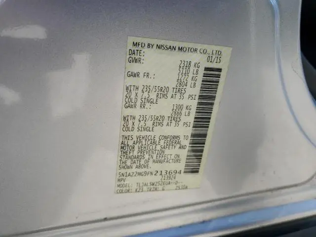 2015 NISSAN MURANO S  