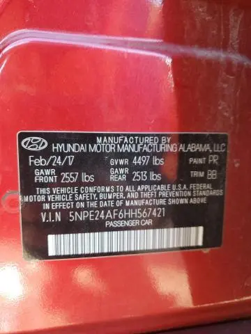 2017 HYUNDAI SONATA SE  