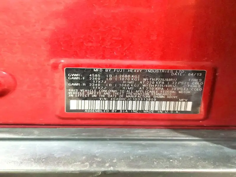 2013 SUBARU OUTBACK 2.5I LIMITED  
