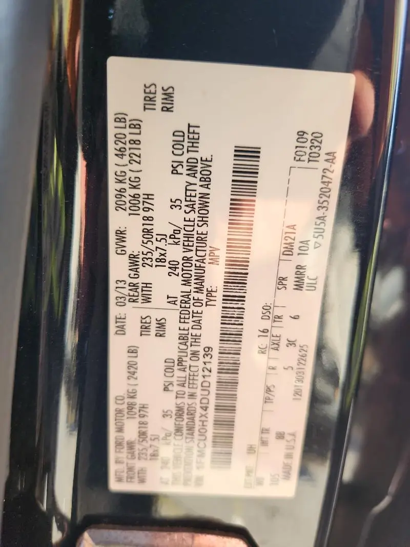 2013 FORD ESCAPE SEL  