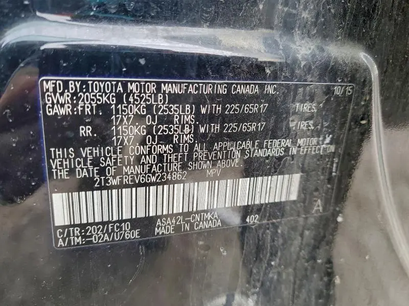 2016 TOYOTA RAV4 XLE  