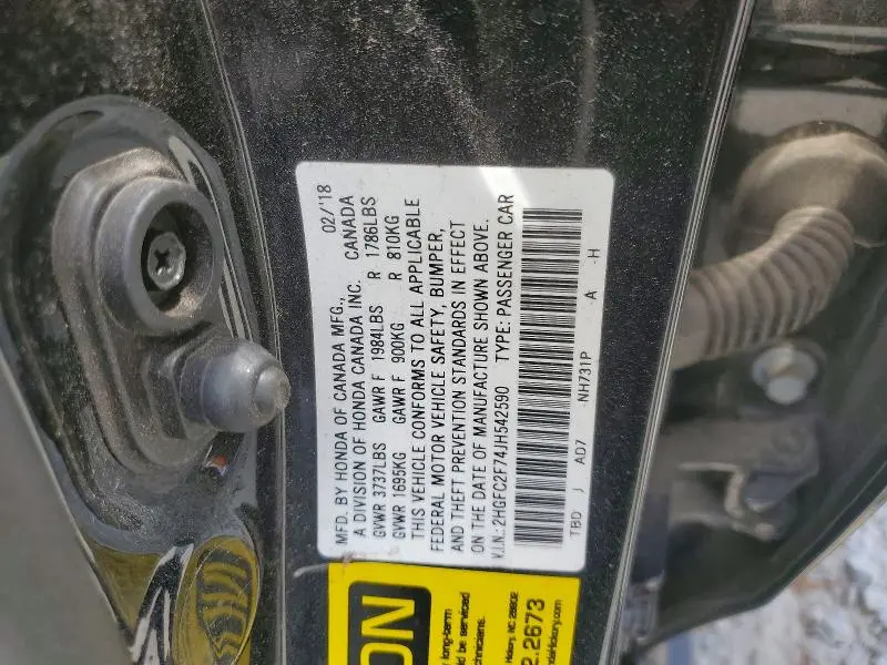 2018 HONDA CIVIC EX  