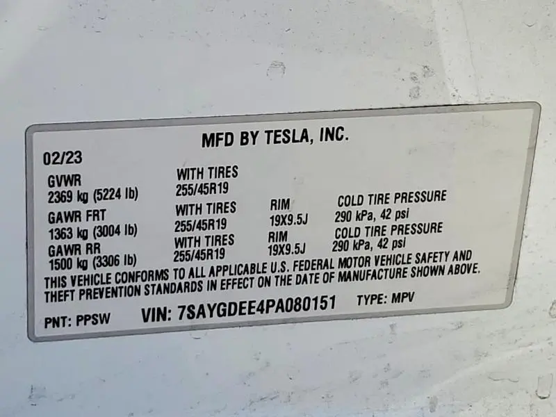 2023 TESLA MODEL Y   
