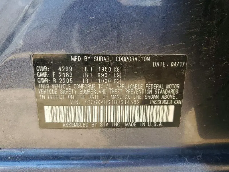 2017 SUBARU IMPREZA PREMIUM  