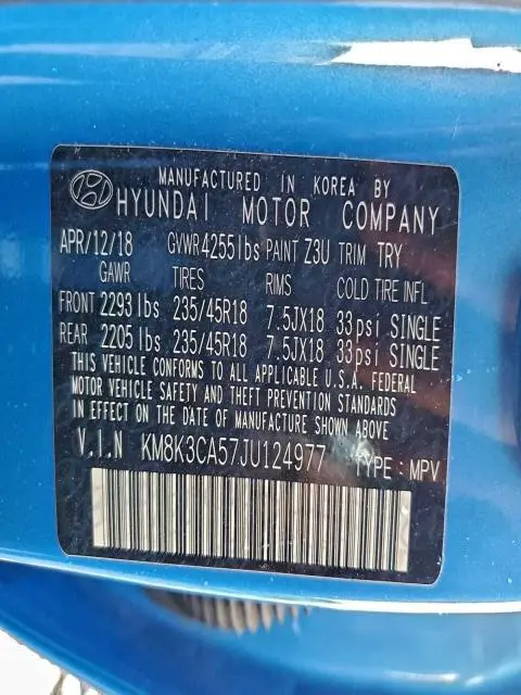 2018 HYUNDAI KONA LIMITED  