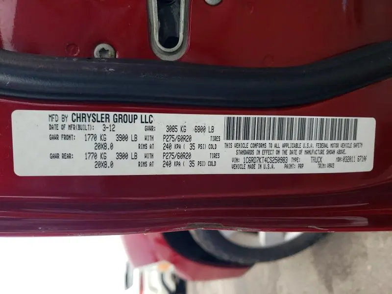 2012 DODGE RAM 1500 ST  