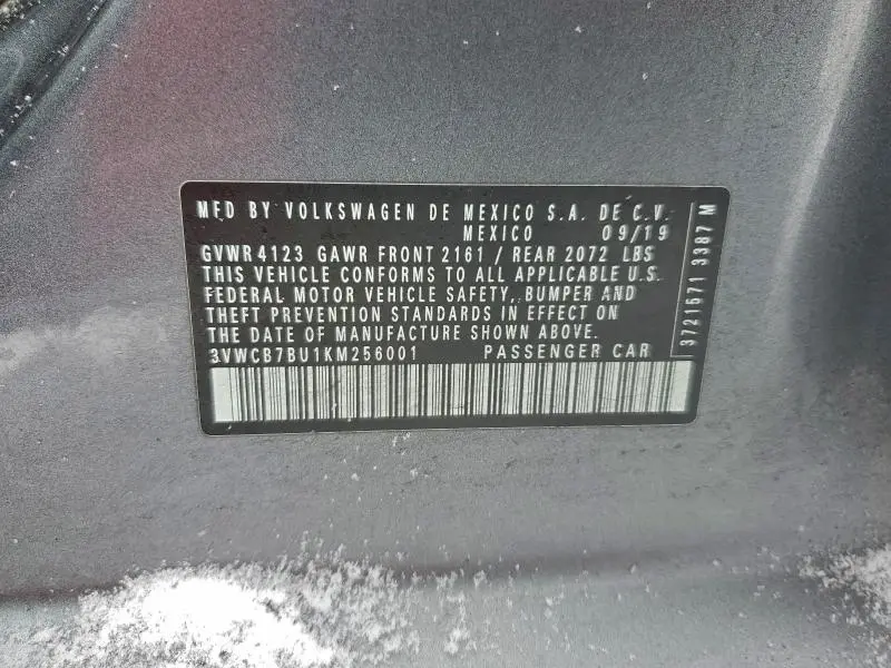 2019 VOLKSWAGEN JETTA S  