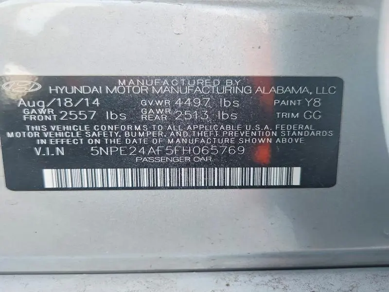 2015 HYUNDAI SONATA SE  