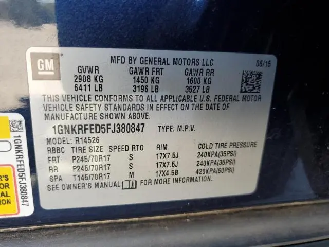 2015 CHEVROLET TRAVERSE LS  