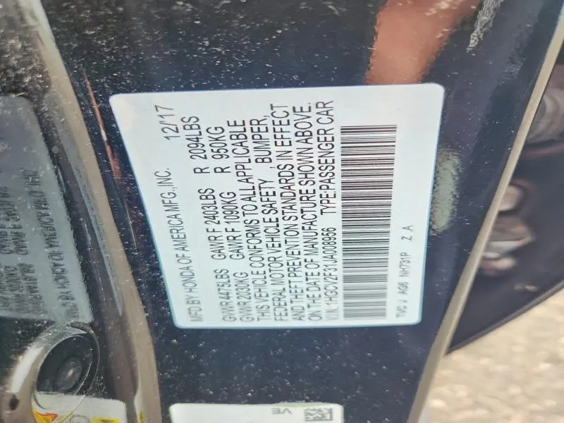 2018 HONDA ACCORD SPORT  