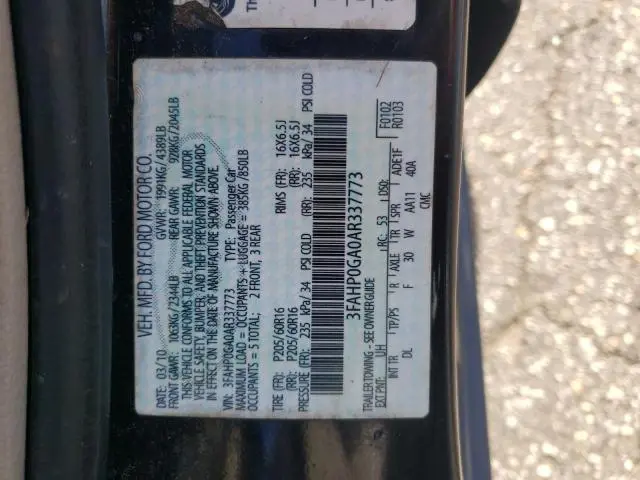 2010 FORD FUSION S  