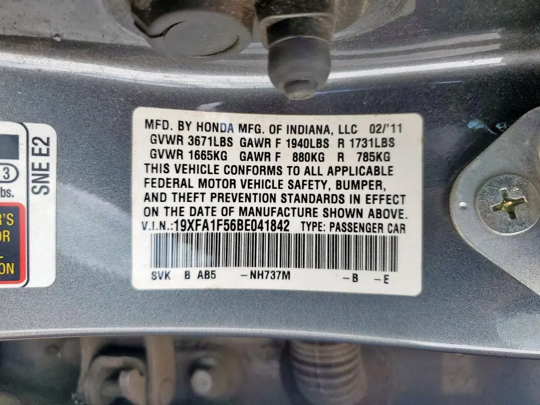 2011 HONDA CIVIC LX