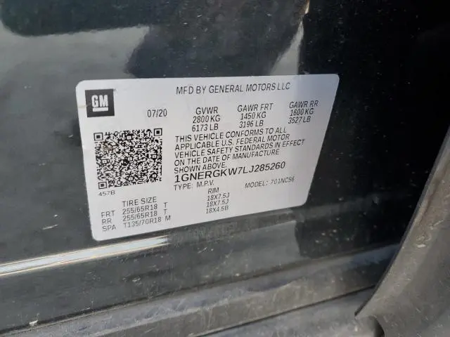 2020 CHEVROLET TRAVERSE LT  