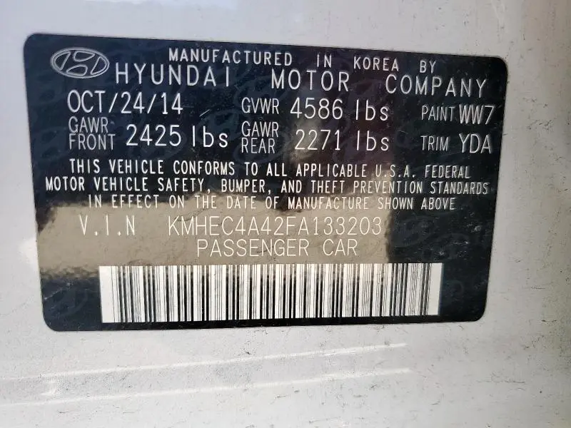 2015 HYUNDAI SONATA HYBRID  