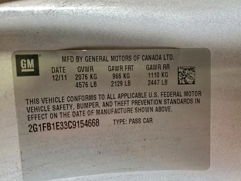 2012 CHEVROLET CAMARO LT  