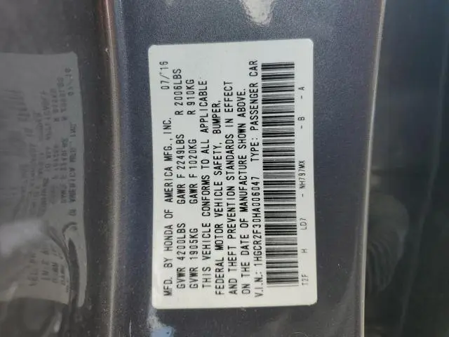 2017 HONDA ACCORD LX  