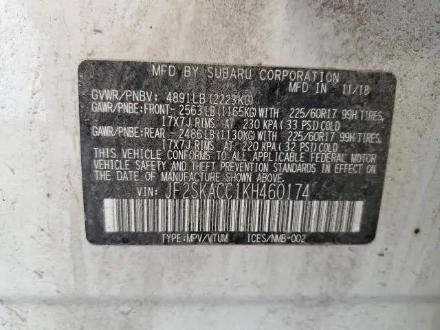 2019 SUBARU FORESTER   