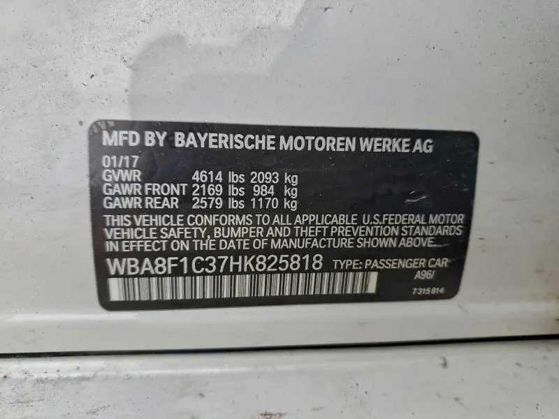 2017 BMW 328 D XDRIVE  