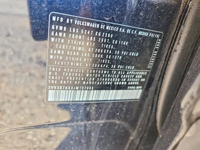 2018 VOLKSWAGEN TIGUAN SE  