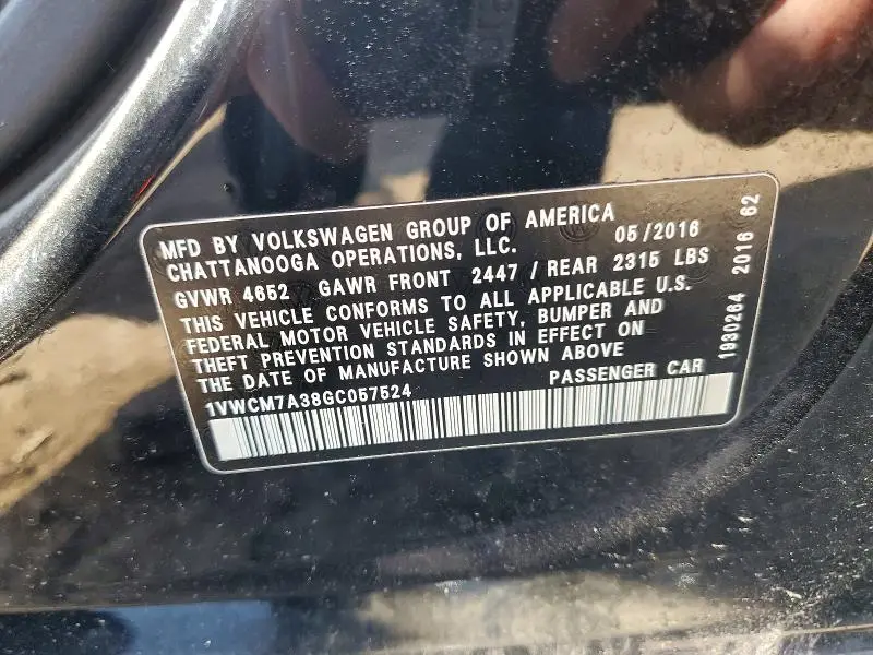2016 VOLKSWAGEN PASSAT SEL PREMIUM  