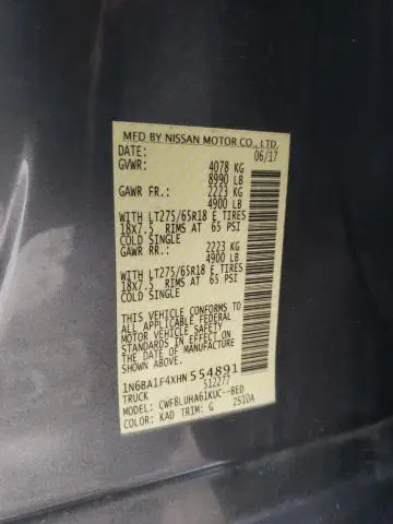 2017 NISSAN TITAN XD SL  
