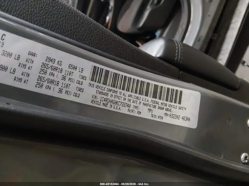 2019 DODGE DURANGO SXT RWD