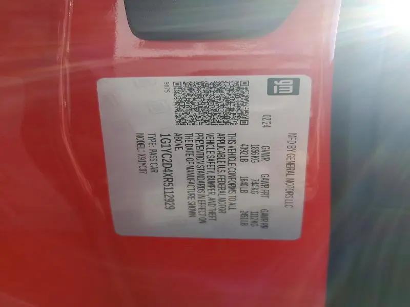 2024 CHEVROLET CORVETTE STINGRAY 3LT  