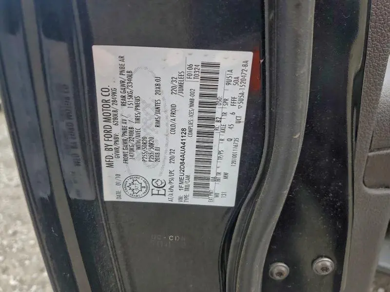 2010 FORD EXPLORER SPORT TRAC LIMITED  