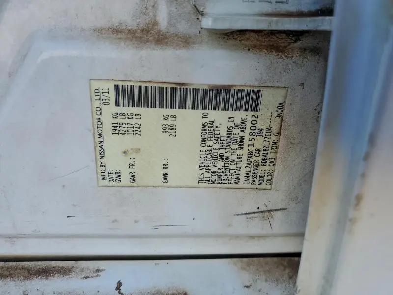 2011 NISSAN ALTIMA BASE  