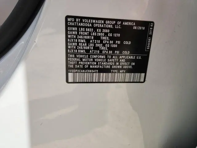 2018 VOLKSWAGEN ATLAS SE  