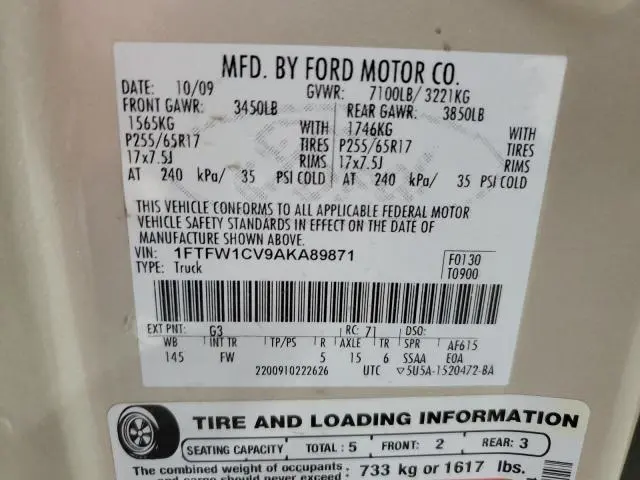 2010 FORD F150 SUPERCREW  