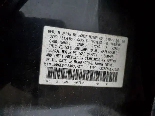 2010 HONDA FIT   