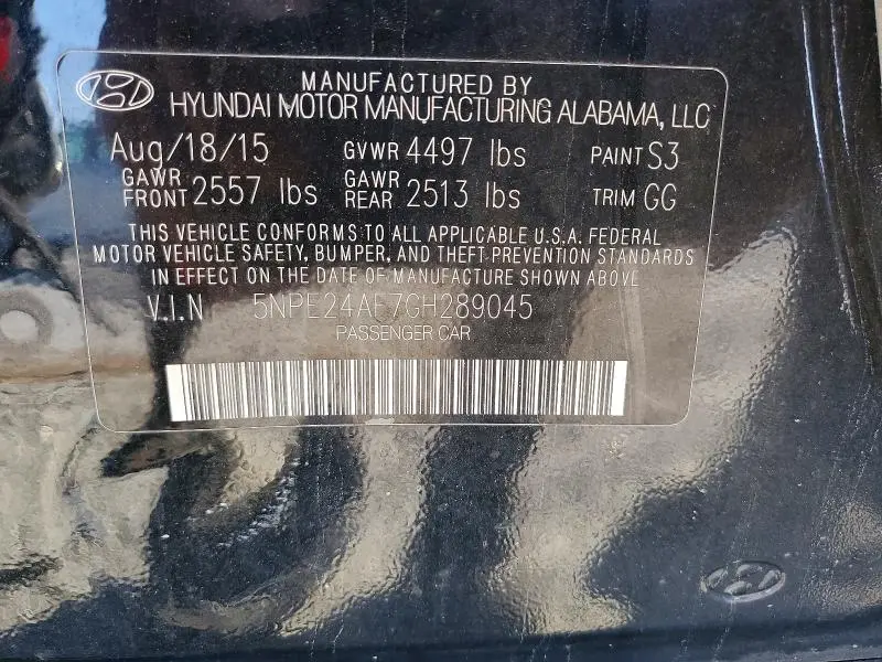 2016 HYUNDAI SONATA SE  