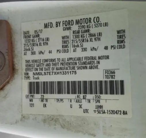 2017 FORD TRANSIT CONNECT XL  