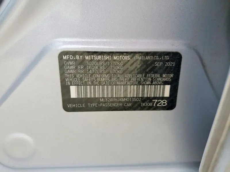 2021 MITSUBISHI MIRAGE ES  