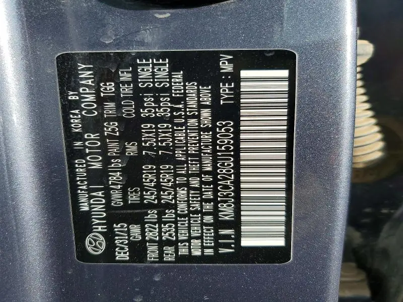 2016 HYUNDAI TUCSON LIMITED  