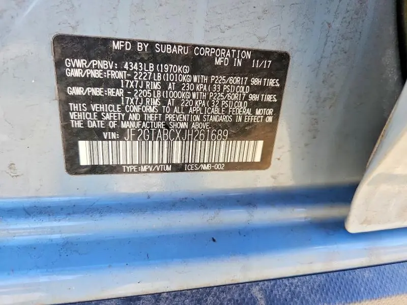 2018 SUBARU CROSSTREK PREMIUM  