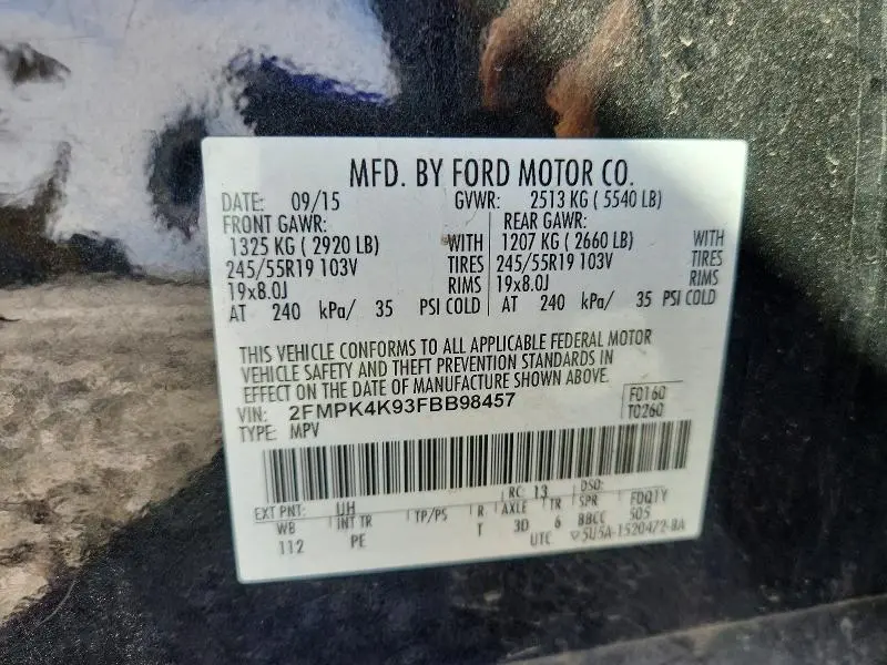 2015 FORD EDGE TITANIUM  