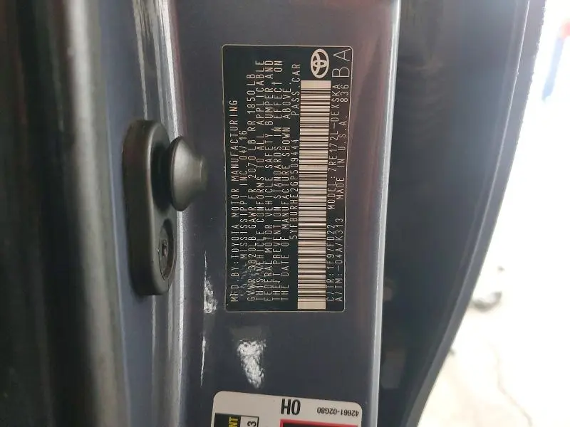 2016 TOYOTA COROLLA L  