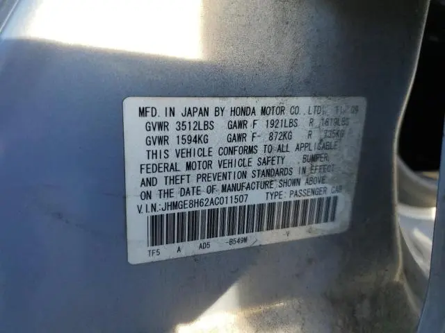 2010 HONDA FIT SPORT  