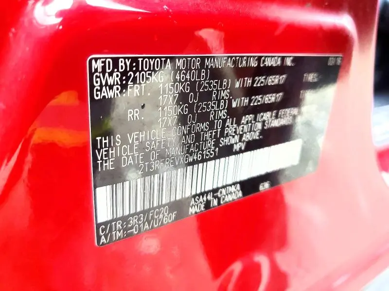 2016 TOYOTA RAV4 XLE  