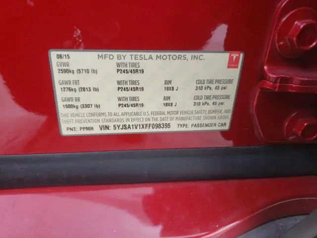 2015 TESLA MODEL S 90  