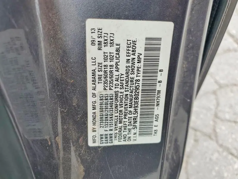 2014 HONDA ODYSSEY TOURING/TOURING ELITE  