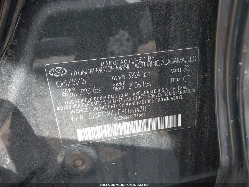 2017 HYUNDAI ELANTRA VALUE EDITION